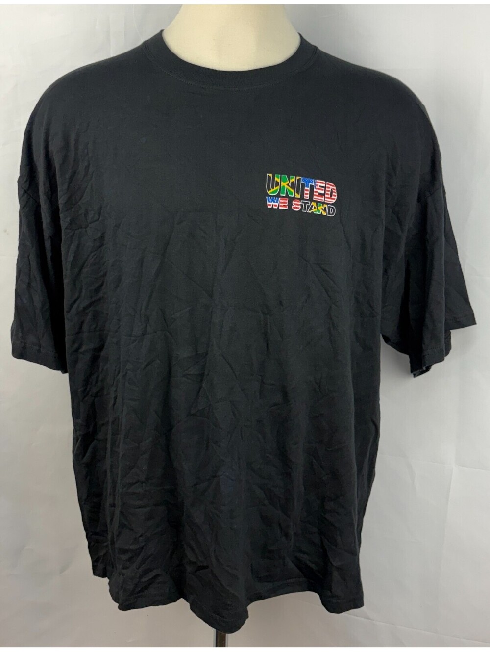 "United We Stand Jamaica Remembers" Twin Towers Men's 2XL Black Graphic T-Shirt